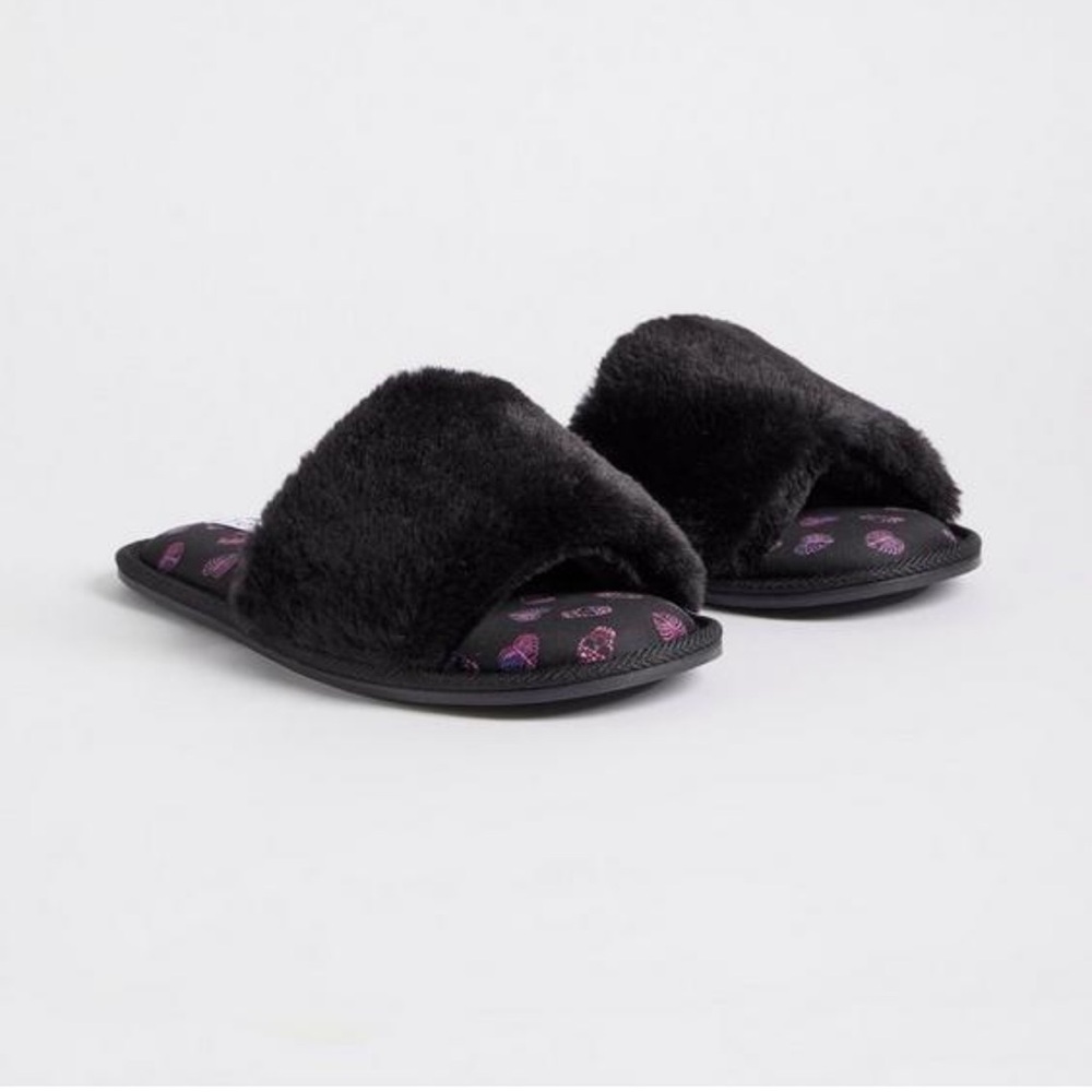 Cozy Black Furry Women's Slides
